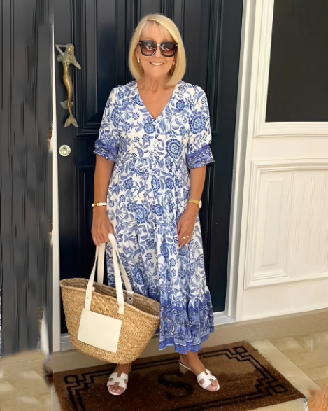 Bohème Kleid mit Blumendruck