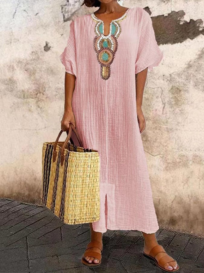 Besticktes Boho Ibiza Kleid