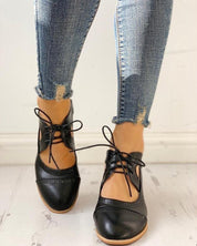 Damen Vintage Schnürschuhe