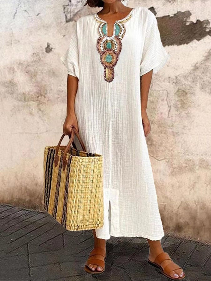 Besticktes Boho Ibiza Kleid